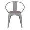Emma and Oliver Alva Metal Indoor-Outdoor Stacking Chair with Vertical Slat Back, Arms and All-Weather Polystyrene Seat